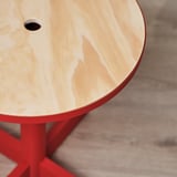 GRIMSARBO Side table, pine plywood/bright red
