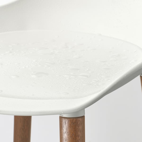 GRÖNSTA Bar stool, counter height white/in/outdoor, 64 cm