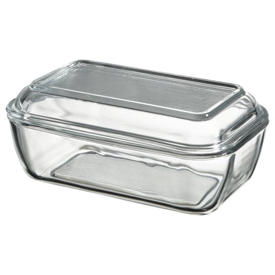 GRYNSOPP Butter dish, clear glass