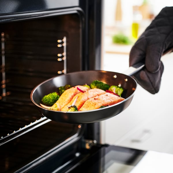 GULDÖRING Frying pan, non-stick coating stainless steel/black-grey, 24 cm
