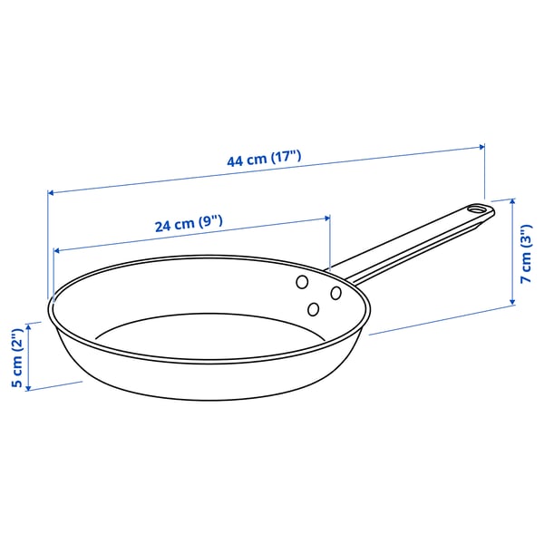 GULDÖRING Frying pan, non-stick coating stainless steel/black-grey, 24 cm