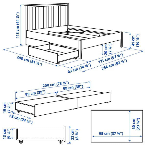 Illustration with measurements for the product: GULLABERG.