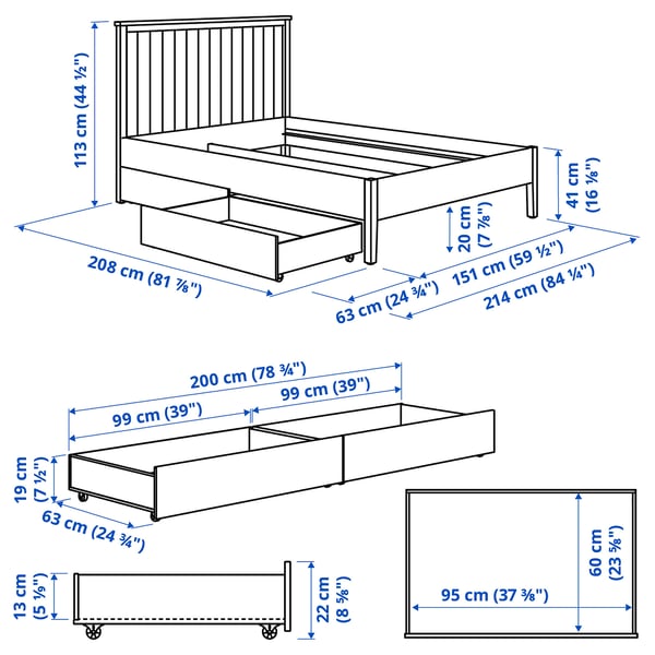 Illustration with measurements for the product: GULLABERG.