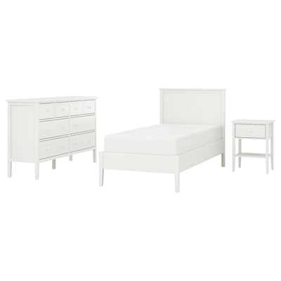 GULLABERG Bedroom furniture, set of 3, white, 90x200 cm