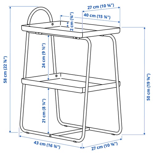 Illustration with measurements for the product: HATTÅSEN.