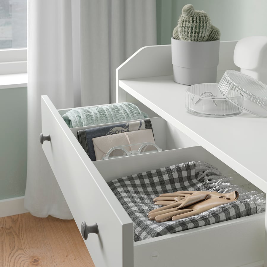 HAUGA chest of 6 drawers, white, 138x84 cm IKEA