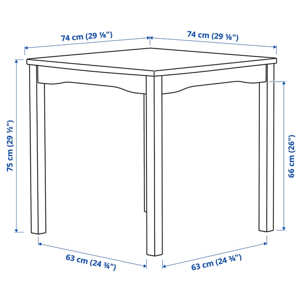 HAUGA / STEFAN Table and 2 chairs, grey/brown-black Knisa grey/beige, 74x74 cm