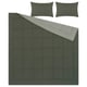 HEDFRYLE green bed set: comforter & 2 pillowcases, recycled polyester, grid pattern, soft brushed surface.