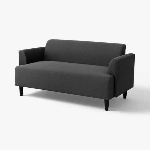 Dark grey, compact HEMLINGBY sofa; modern, sleek design.