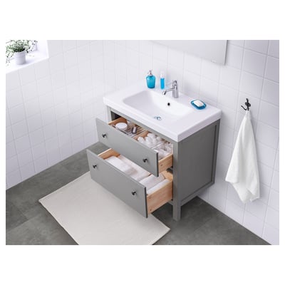 HEMNES Wash-stand with 2 drawers, grey, 80x47x83 cm