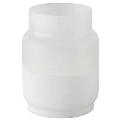 HJULMÖJA: frosted glass, cylindrical led candle, white, modern design.