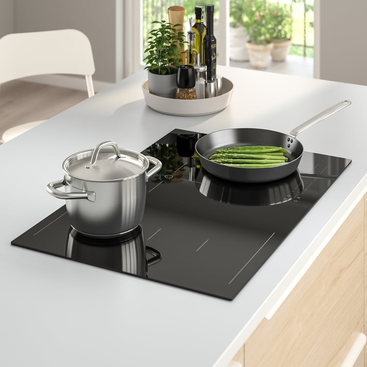 HÖGKLASSIG Induction hob with flexible zones black IKEA