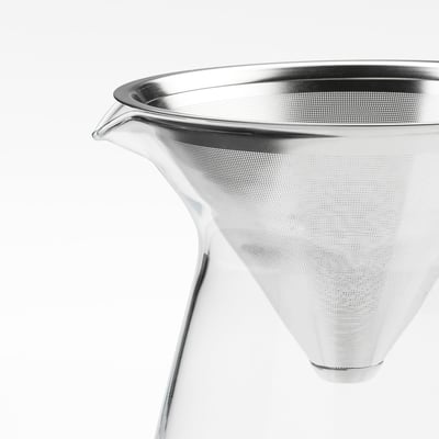 HÖGMODIG Coffee maker for drip coffee, clear glass/stainless steel, 0.6 l