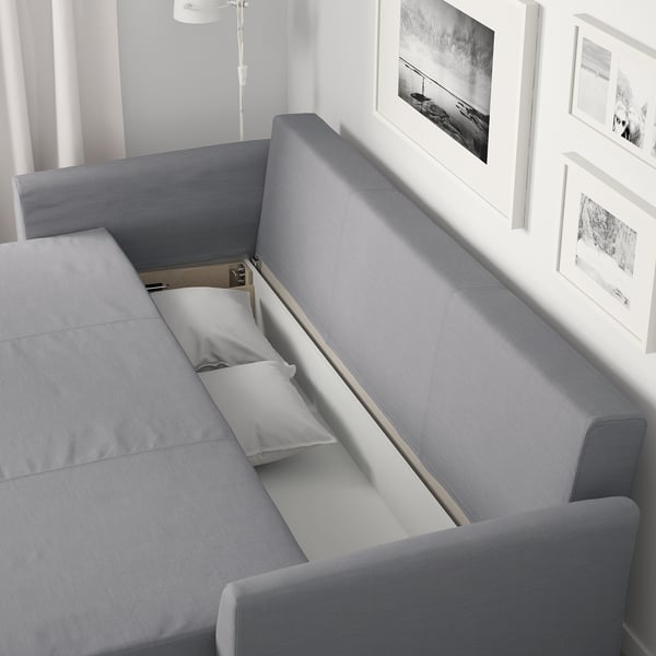 HOLMSUND Three-seat sofa-bed, Nordvalla medium grey - IKEA