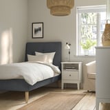 IDANÄS Upholstered bed frame, Gunnared dark grey, 90x200 cm