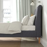 IDANÄS Upholstered bed frame, Gunnared dark grey, 90x200 cm