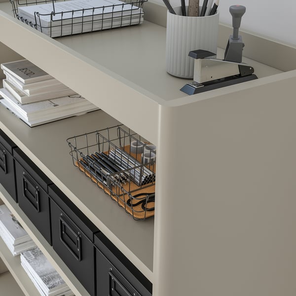 IDÅSEN Shelving unit, beige, 120x140 cm
