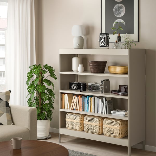IDÅSEN Shelving unit, beige, 120x140 cm