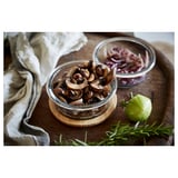IKEA 365+ Food container with lid, round glass/bamboo, 400 ml