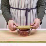 IKEA 365+ Food container with lid, round glass/bamboo, 400 ml