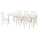 Option: INGATORP / INGOLF Table and 6 chairs, white/white, 155/215 cm