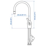 INSJÖN Kitchen mixer tap w pull-out spout, chrome-plated