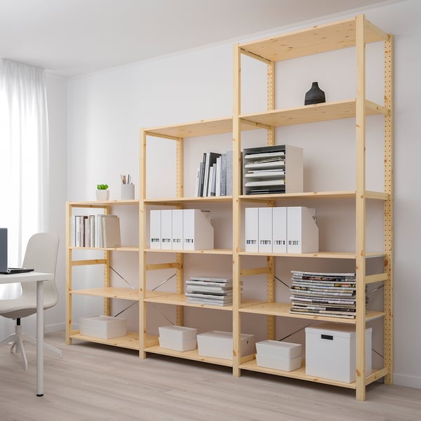 IVAR 3 sections/shelves, pine, 259x50x226 cm IKEA