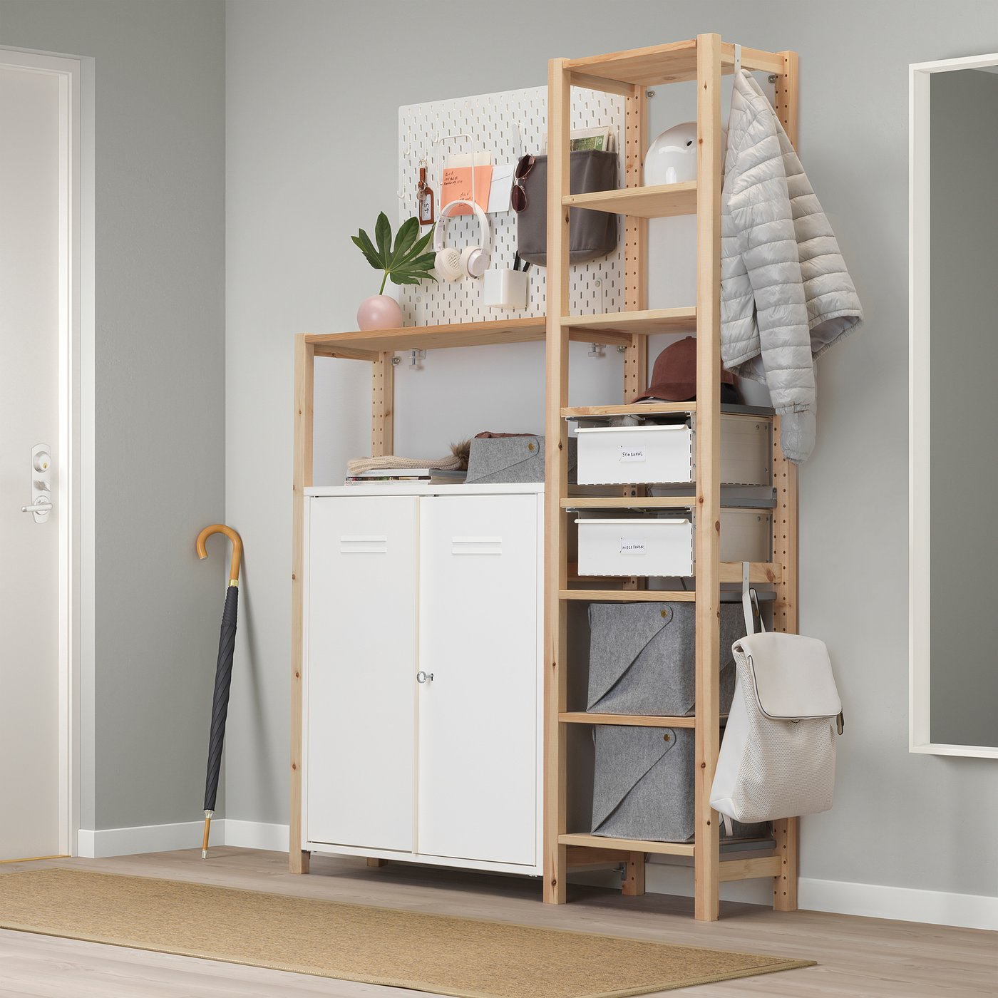 ivar خزانة مع أبواب أبيض 80x83 سم ikea