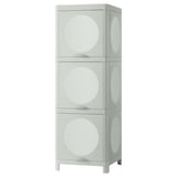 IVÖSJÖN Cabinet with doors, green, 33x34x99 cm