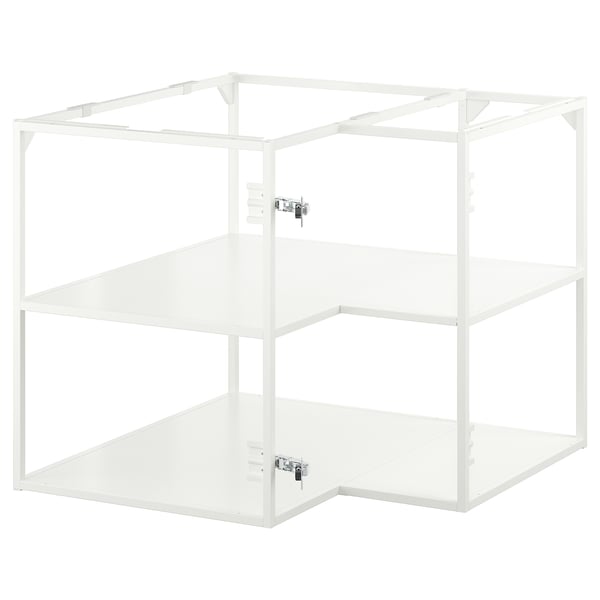 JÄRNBODA Corner base cabinet, with shelf/white, 88x60x75 cm