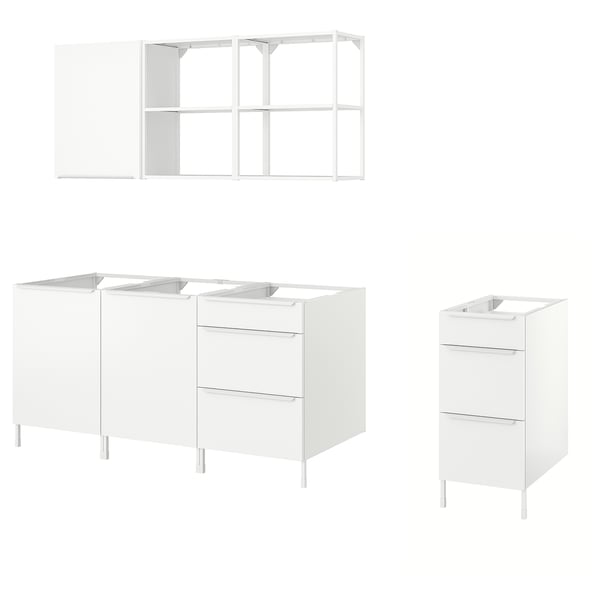 JÄRNBODA Kitchen, white, 220x62x219 cm