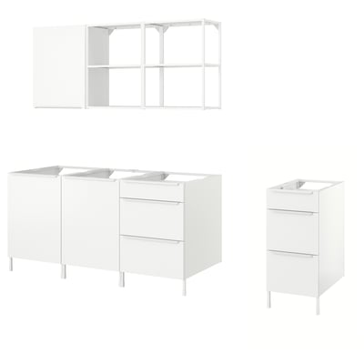 JÄRNBODA Kitchen, white, 220x62x219 cm