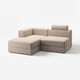 JÄTTEBO 2,5-seat mod sofa w chaise longue, left with headrest/Samsala grey-beige