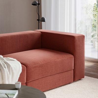 JÄTTEBO 3-seat modular sofa, Samsala brown-red