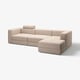 JÄTTEBO 4-seat mod sofa w chaise longue, right with headrest/Samsala grey-beige