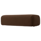 A brown JÄTTEBO ottoman with a textured, corduroy fabric cover in a wide-wale design, giving it a plush and inviting appearance.