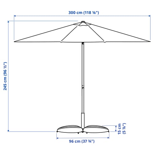 Illustration with measurements for the product: JOGGESÖ.