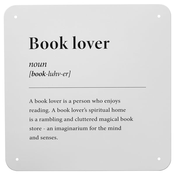 KÄNGSLEBODA Wall decoration, book lover, 20x20 cm