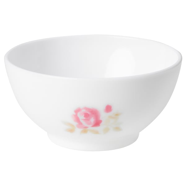 KALASBRA white porcelain bowl with floral design, suitable for dishes or decoration.