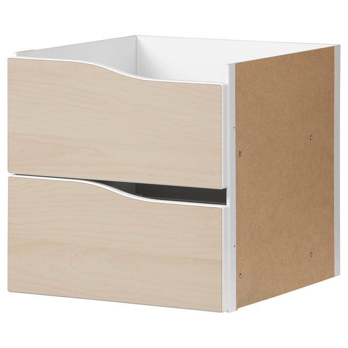 KALLAX Insert with 2 drawers, birch, 33x33 cm IKEA
