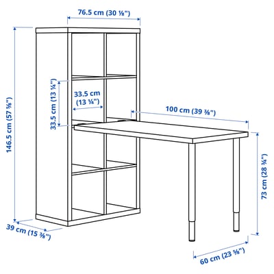 KALLAX / LINNMON Desk combination, white, 77x139x147 cm