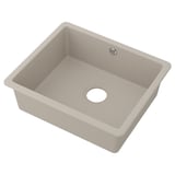 KILSVIKEN Inset sink, 1 bowl, grey/beige quartz composite/grey, 56x46 cm