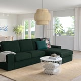 KIVIK 3-seat sofa with chaise longue, Tallmyra dark green