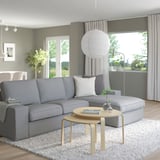 KIVIK 3-seat sofa with chaise longue, Tibbleby beige/grey