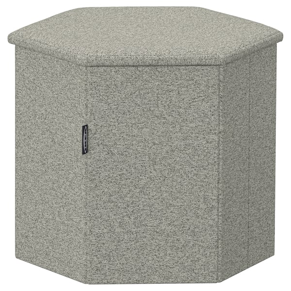 KJUGE Pouffe with storage, Öreryd grey-beige