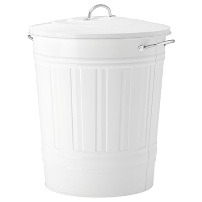 KNODD Bin with lid, white, 40 l
