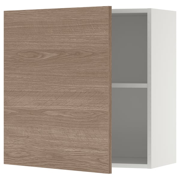 KNOXHULT Wall cabinet with door, wood effect/grey, 60x60 cm