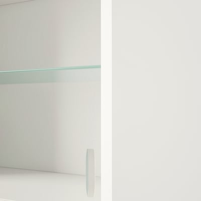 KNOXHULT Wall cabinet with sliding doors, white, 120x29x37.5 cm