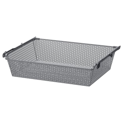 KOMPLEMENT Metal basket with pullout rail dark grey IKEA