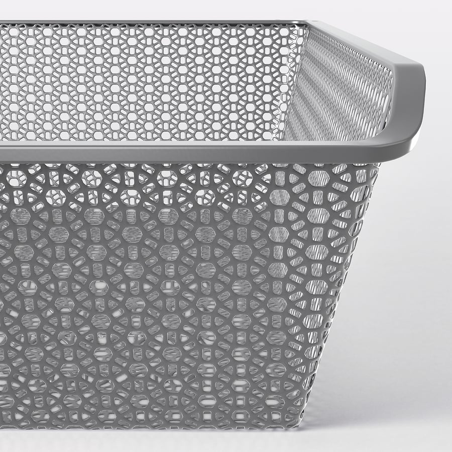 KOMPLEMENT Metal basket with pullout rail dark grey IKEA